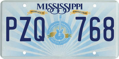 MS license plate PZQ768