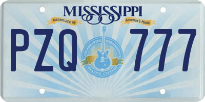 MS license plate PZQ777