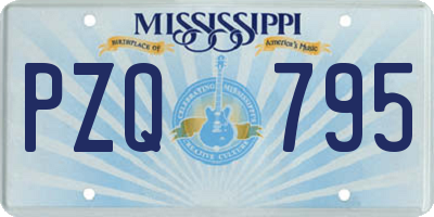 MS license plate PZQ795