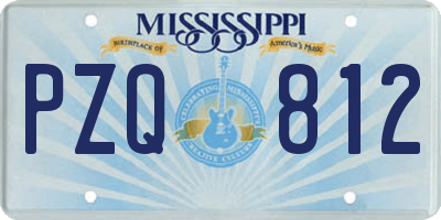 MS license plate PZQ812