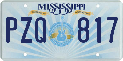 MS license plate PZQ817