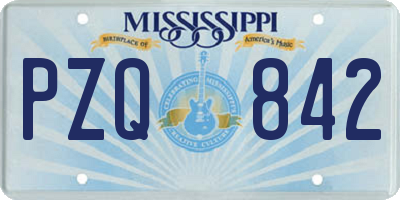 MS license plate PZQ842