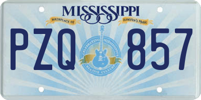 MS license plate PZQ857