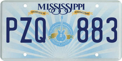 MS license plate PZQ883