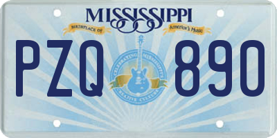 MS license plate PZQ890