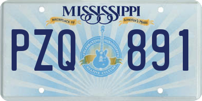 MS license plate PZQ891