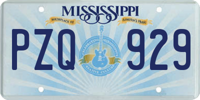 MS license plate PZQ929