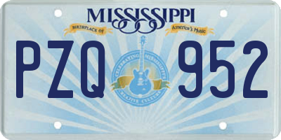 MS license plate PZQ952