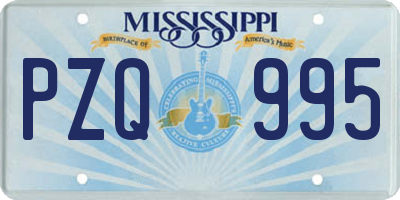 MS license plate PZQ995