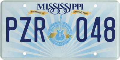 MS license plate PZR048