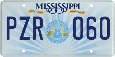 MS license plate PZR060