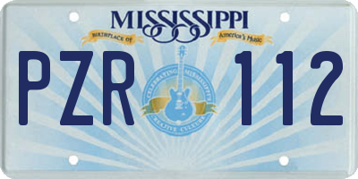 MS license plate PZR112
