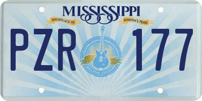 MS license plate PZR177