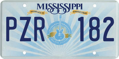 MS license plate PZR182