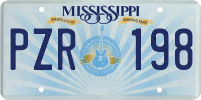 MS license plate PZR198