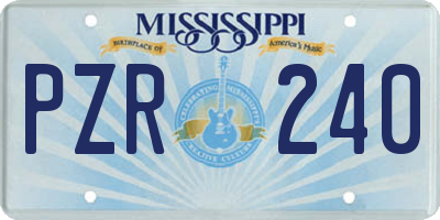 MS license plate PZR240