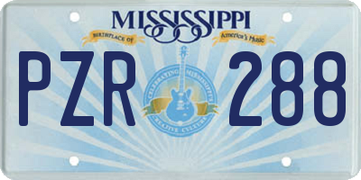 MS license plate PZR288