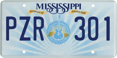 MS license plate PZR301