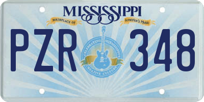 MS license plate PZR348