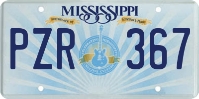 MS license plate PZR367