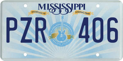MS license plate PZR406
