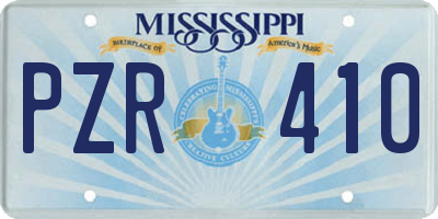 MS license plate PZR410