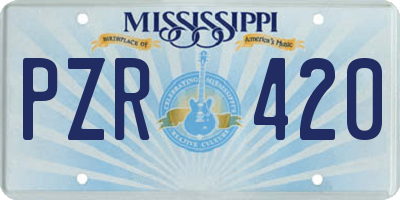 MS license plate PZR420
