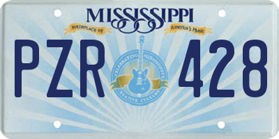 MS license plate PZR428