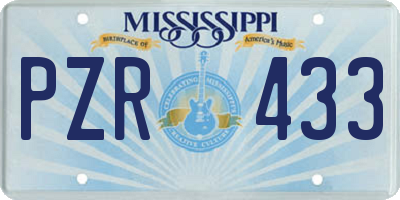 MS license plate PZR433