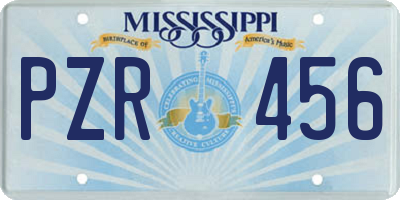 MS license plate PZR456