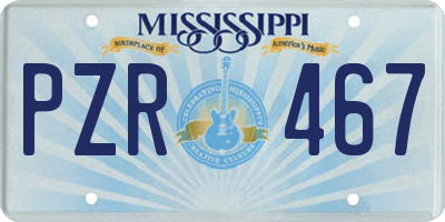 MS license plate PZR467