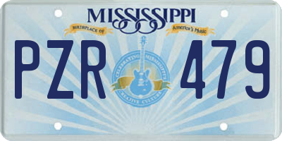 MS license plate PZR479