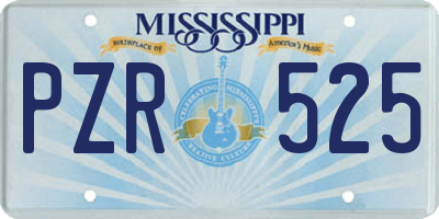 MS license plate PZR525