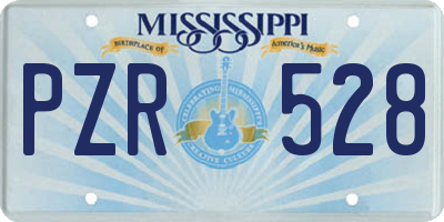 MS license plate PZR528