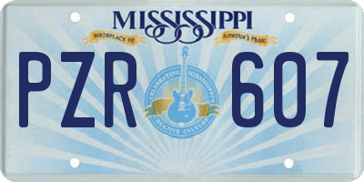 MS license plate PZR607