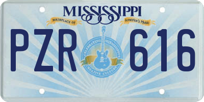 MS license plate PZR616