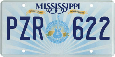 MS license plate PZR622