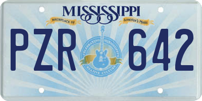 MS license plate PZR642