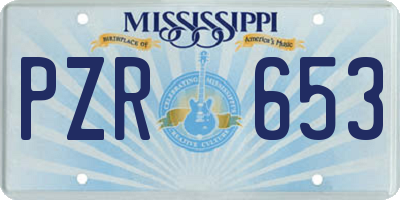 MS license plate PZR653