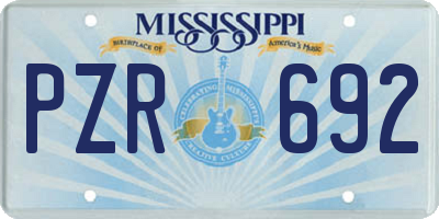 MS license plate PZR692