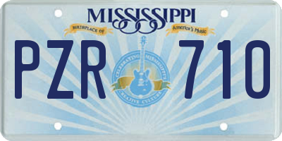 MS license plate PZR710
