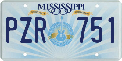 MS license plate PZR751