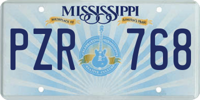 MS license plate PZR768