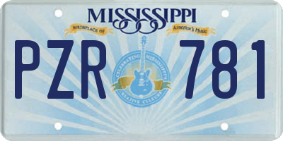 MS license plate PZR781