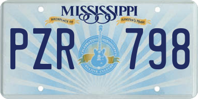 MS license plate PZR798