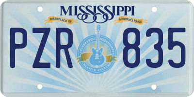 MS license plate PZR835