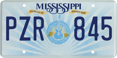 MS license plate PZR845
