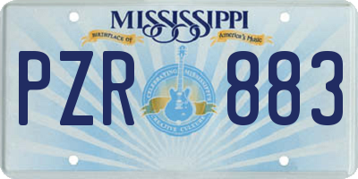 MS license plate PZR883