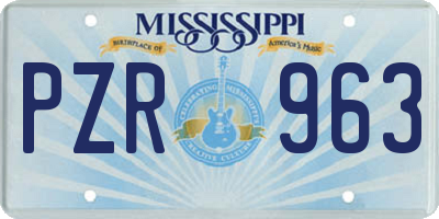 MS license plate PZR963