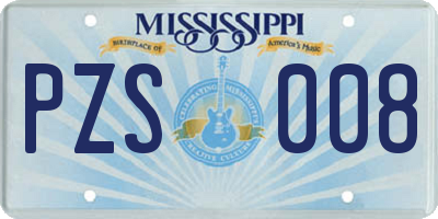 MS license plate PZS008